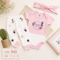 code 542 🎀 طقم بيجامة نص كم بتصميم أمريكي مع توكة
