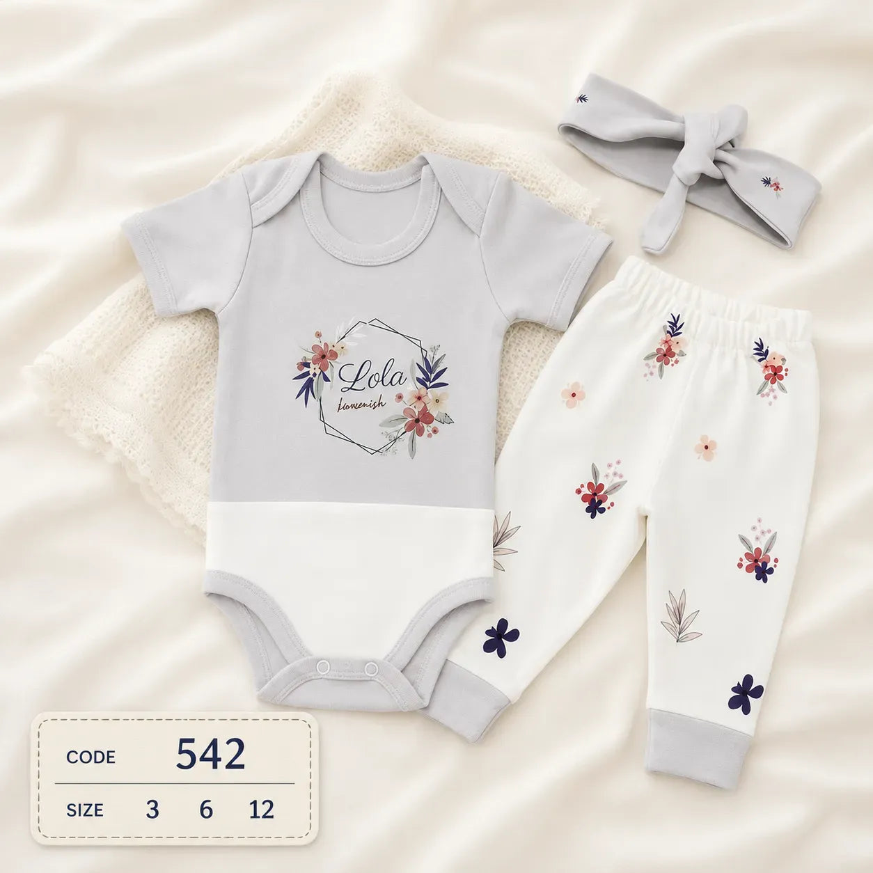 code 542 🎀 طقم بيجامة نص كم بتصميم أمريكي مع توكة