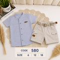 code 580 👦 طقم خروج أولادي شورت مقلم