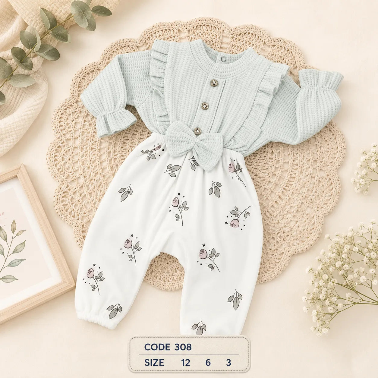 code 308 🌷 سلوبيت إيفين وردات بتفصيلة فيونكة